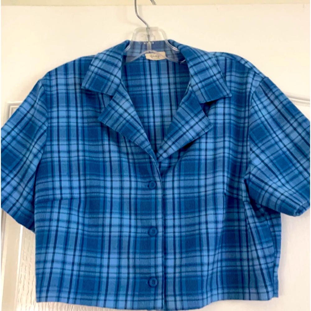 Brandy Melville Plaid Crop Top 💙🦋🐬
